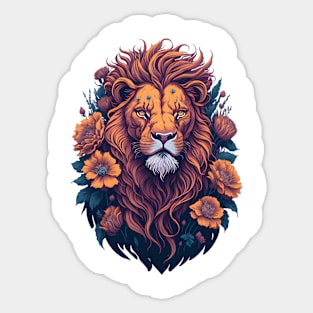 Lion Floral Sticker